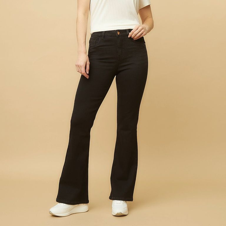 Jeans Flare Tiro Alto Mujer
