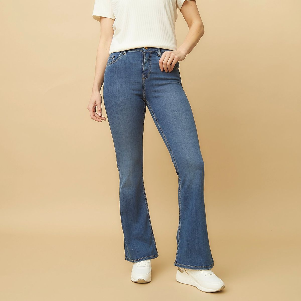 S COCCI - Jeans Flare Tiro Alto Mujer S Cocci