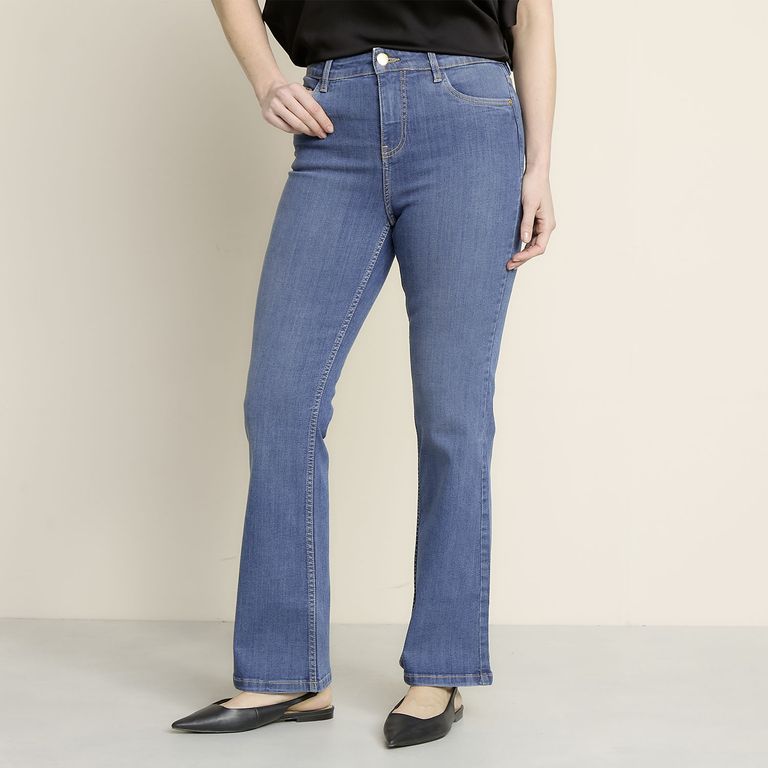 Jeans Flare Tiro Alto Mujer
