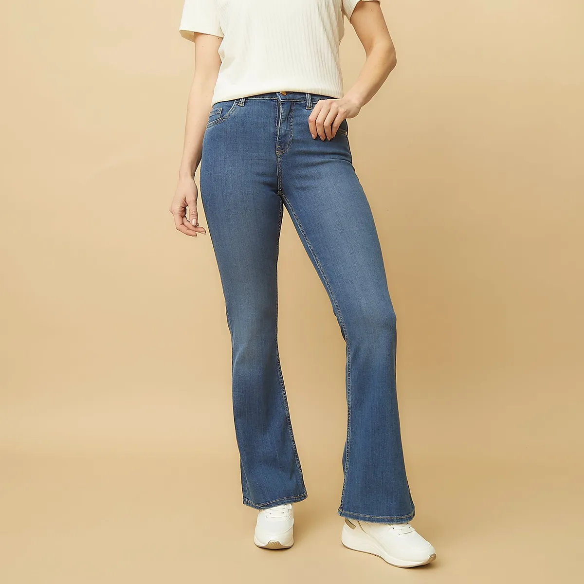 S COCCI - Jeans Flare Tiro Alto Mujer S.Cocci