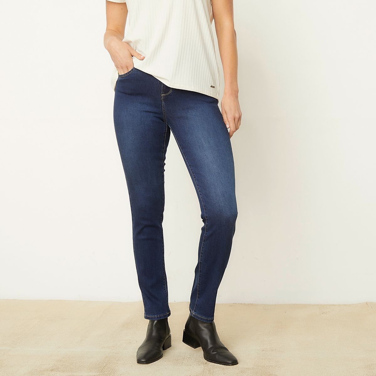 S COCCI - Jeans Straight Tiro Alto Mujer S Cocci