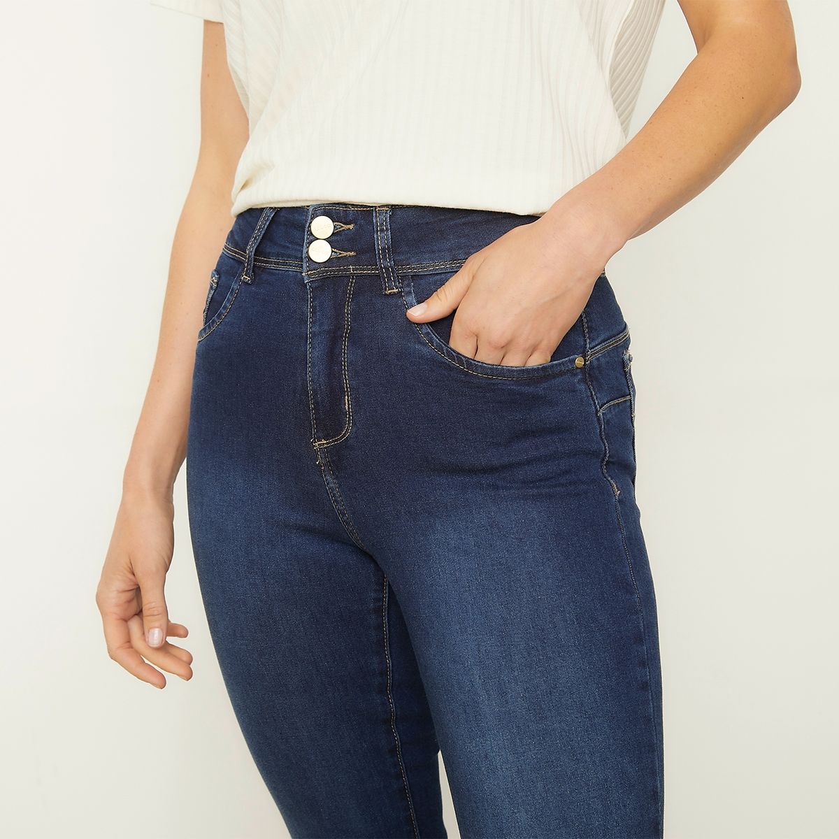 S COCCI - Jeans Straight Tiro Alto Mujer S Cocci