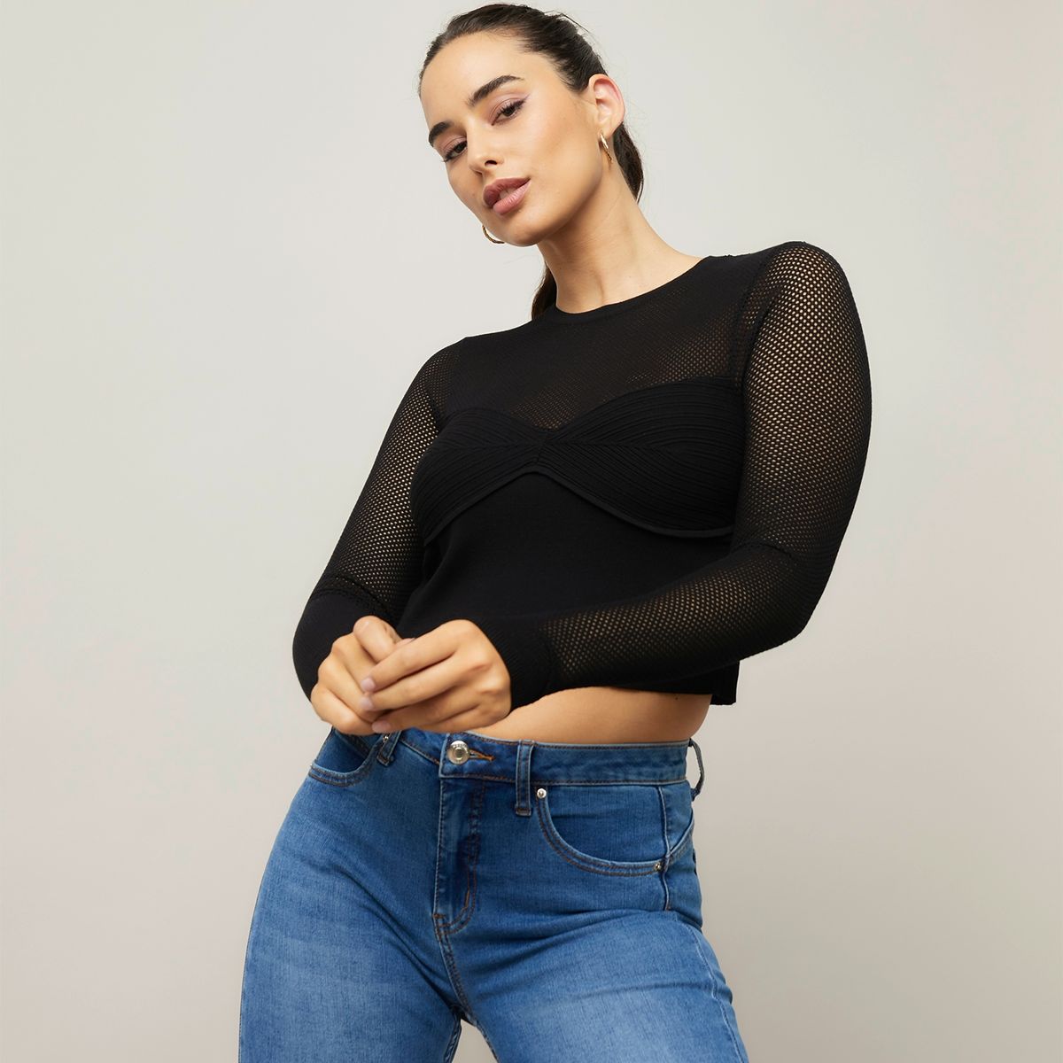 MOSSIMO - Peto Manga Larga Mujer Mossimo