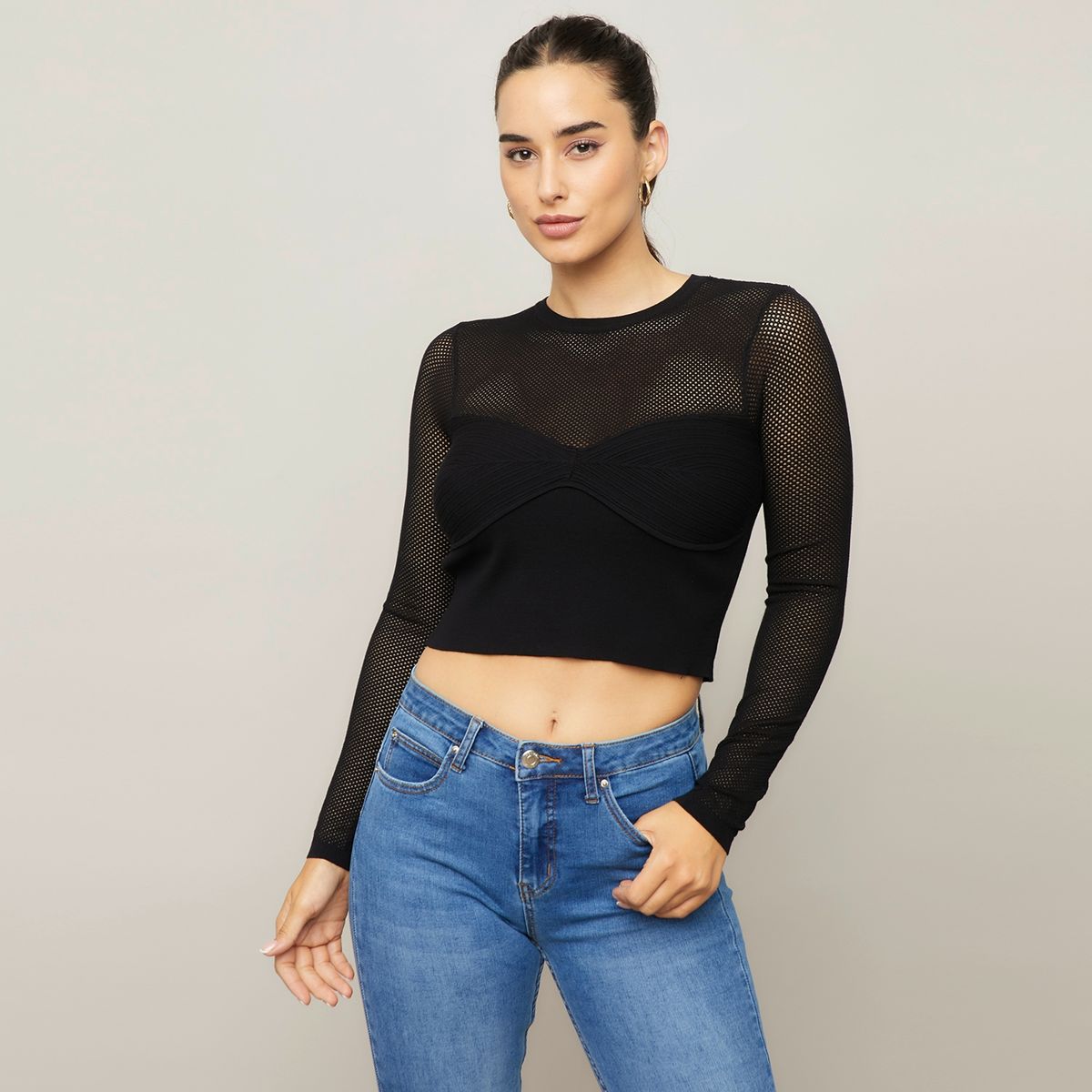 MOSSIMO - Peto Manga Larga Mujer Mossimo