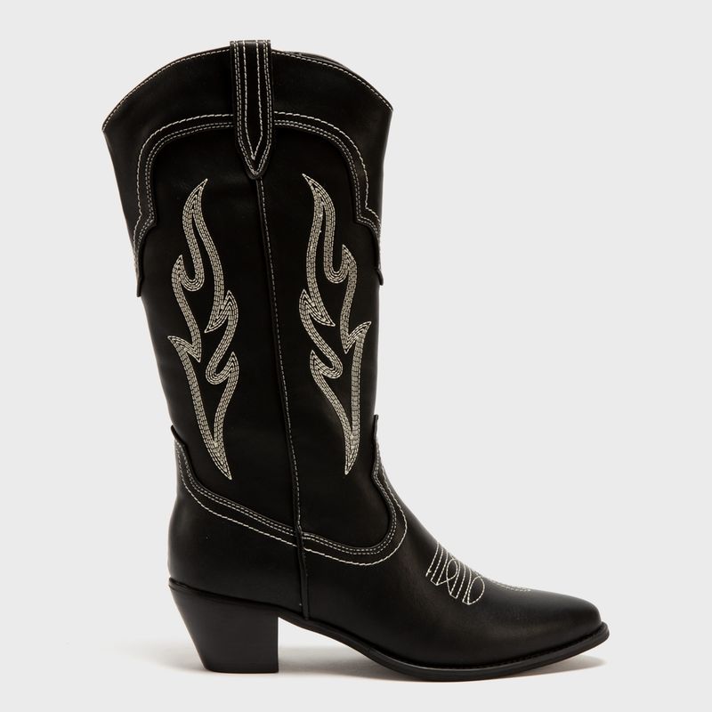 SYBILLA - Bota Vaquera Mujer Negro Sybilla