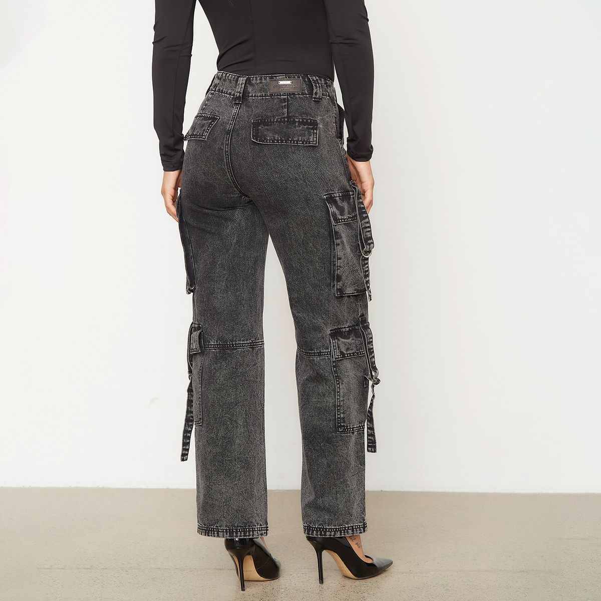 MOSSIMO - Jeans Cargo Tiro Medio Mujer Mossimo