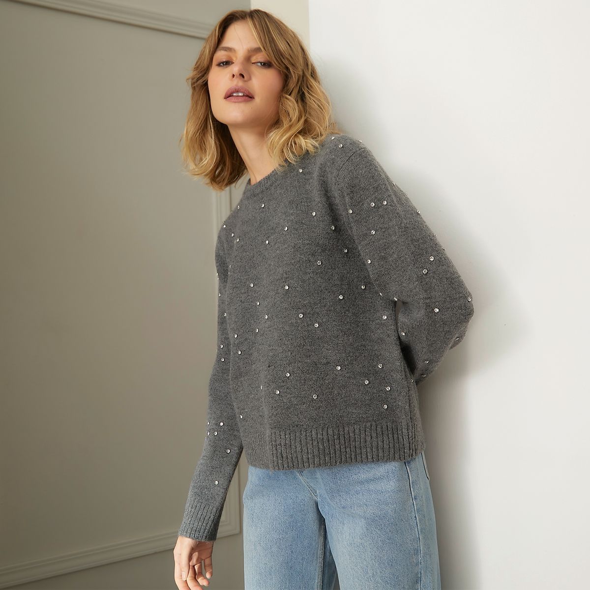 BASEMENT - Sweater Manga Larga Mujer Basement