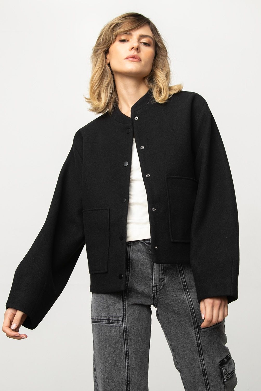 BASEMENT - Chaqueta De Paño Mujer Basement