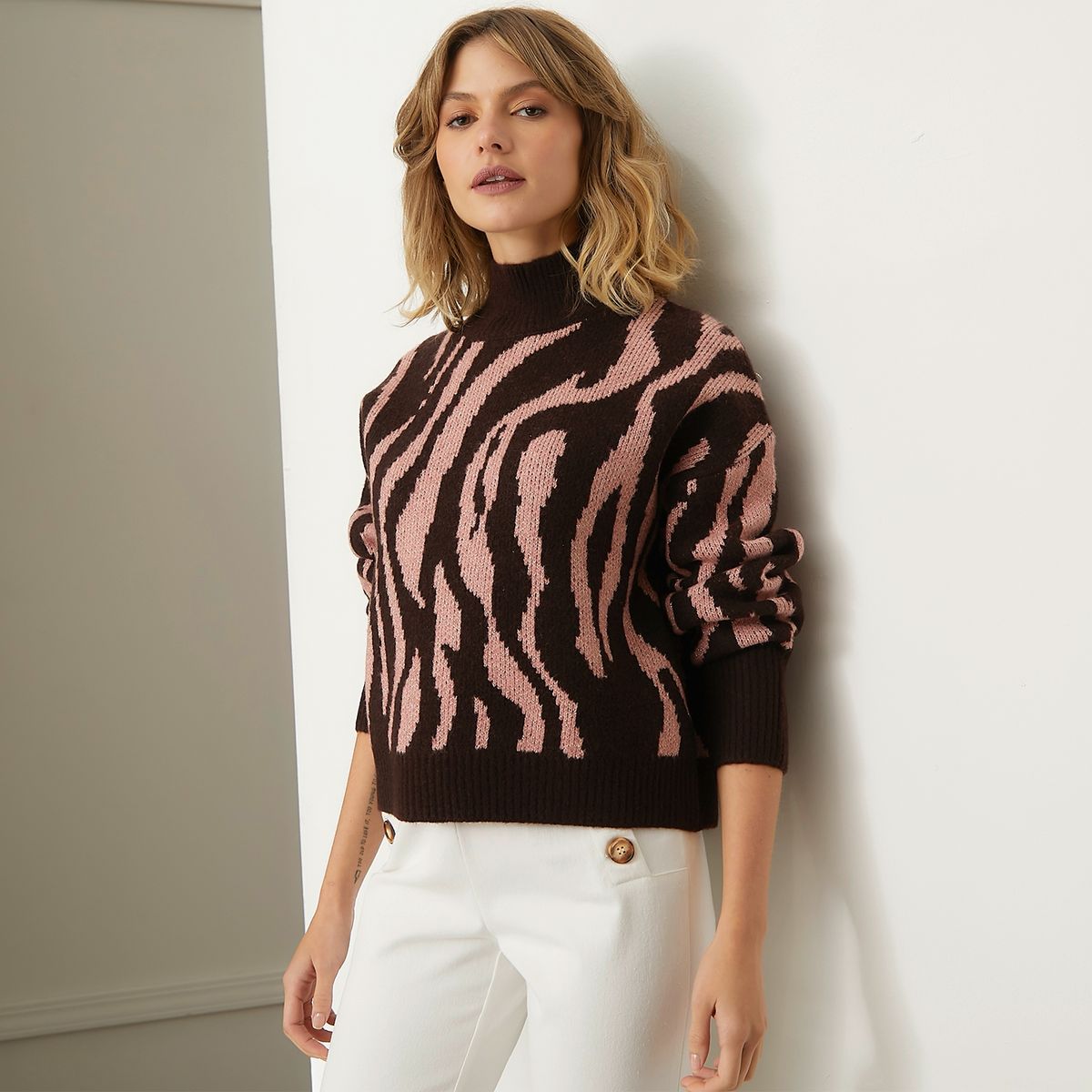 BASEMENT - Sweater Manga Larga Mujer Basement