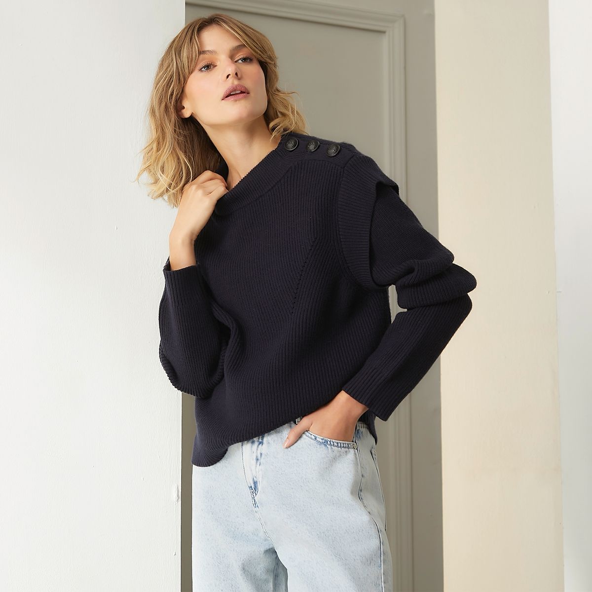 BASEMENT - Sweater Manga Larga Mujer Basement