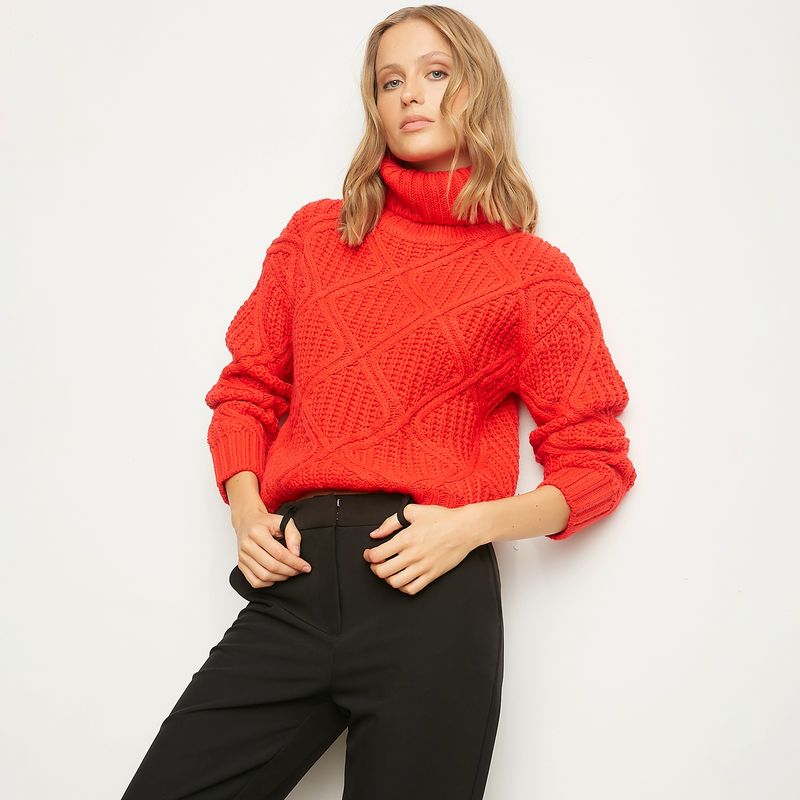 BASEMENT - Sweater Liso Manga Larga Mujer Basement