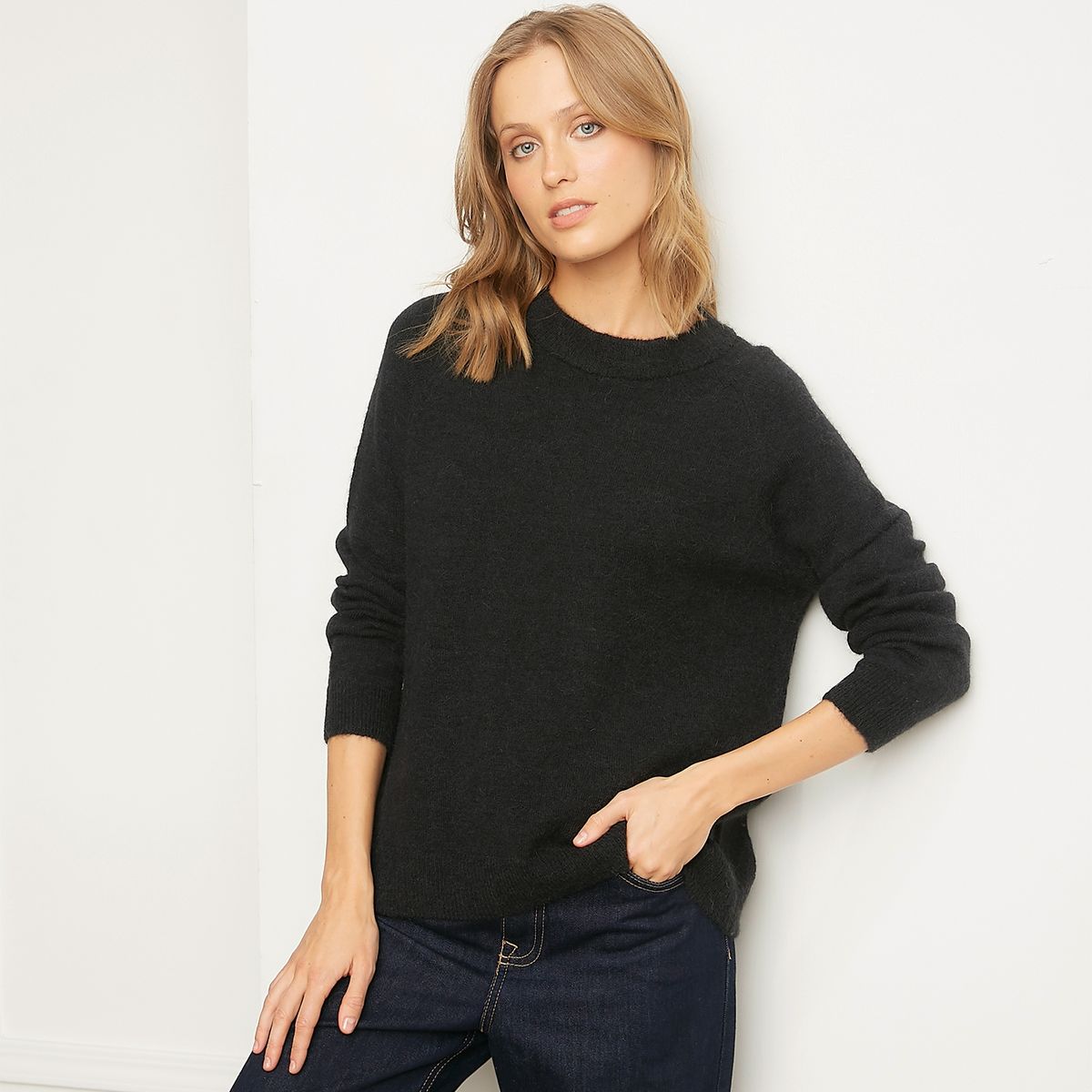 BASEMENT - Sweater Liso Manga Larga Mujer Basement