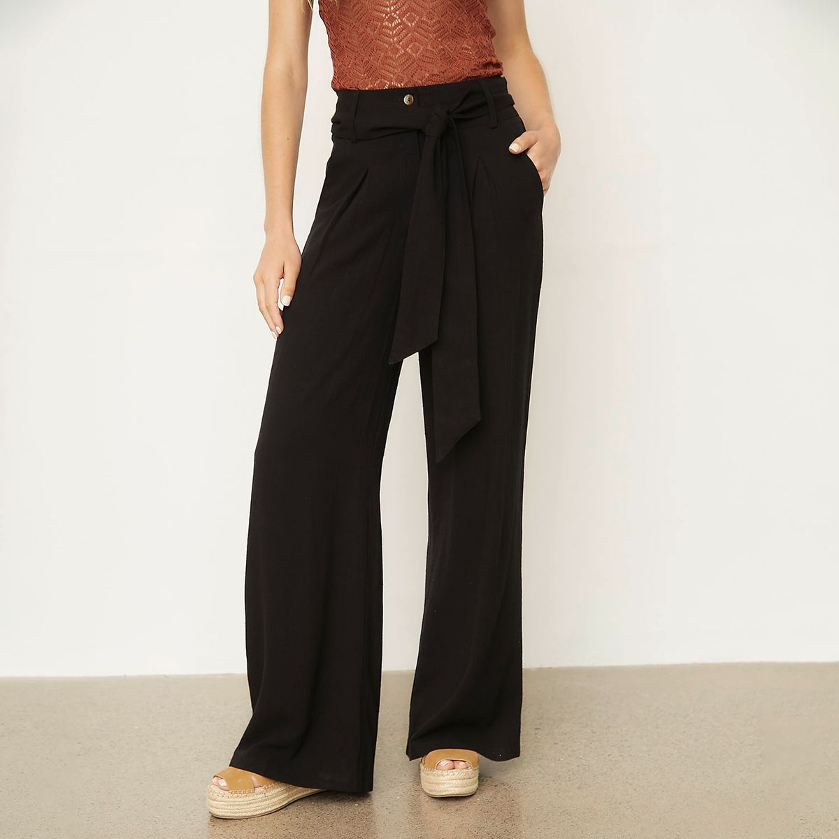 SYBILLA - Pantalón Recto Tiro Medio Mujer Sybilla