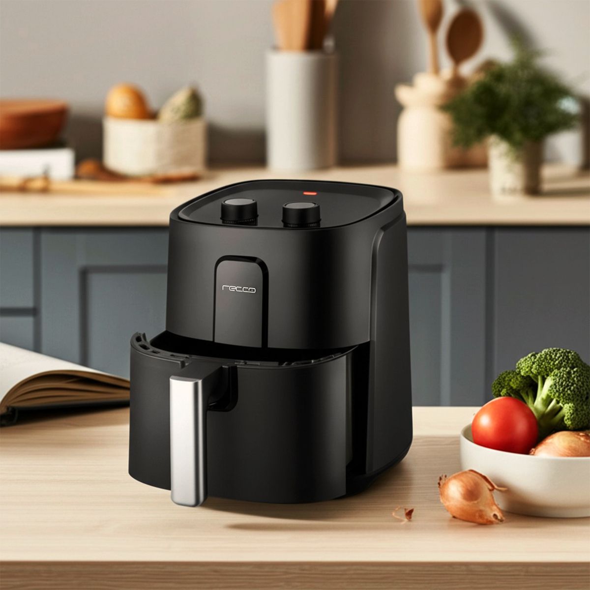 RECCO - Freidora de Aire Recco 6 Litros RFA-LEGGERO60 Negra