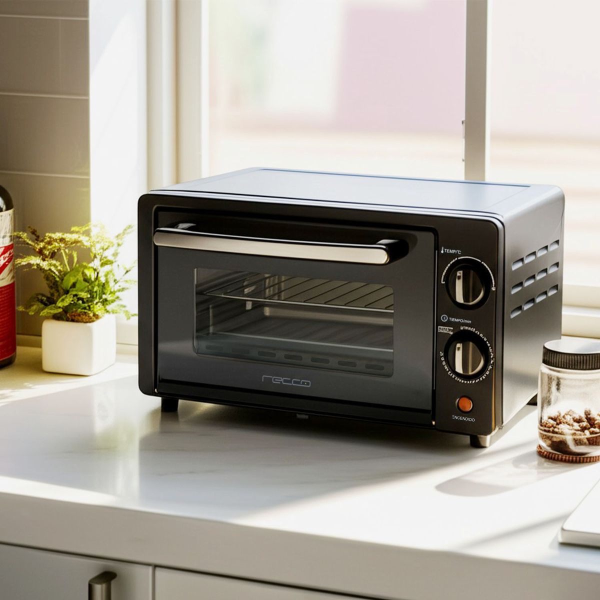 RECCO - Horno Eléctrico Recco 10 Litros Doble Vidrio RHE-10L-CL