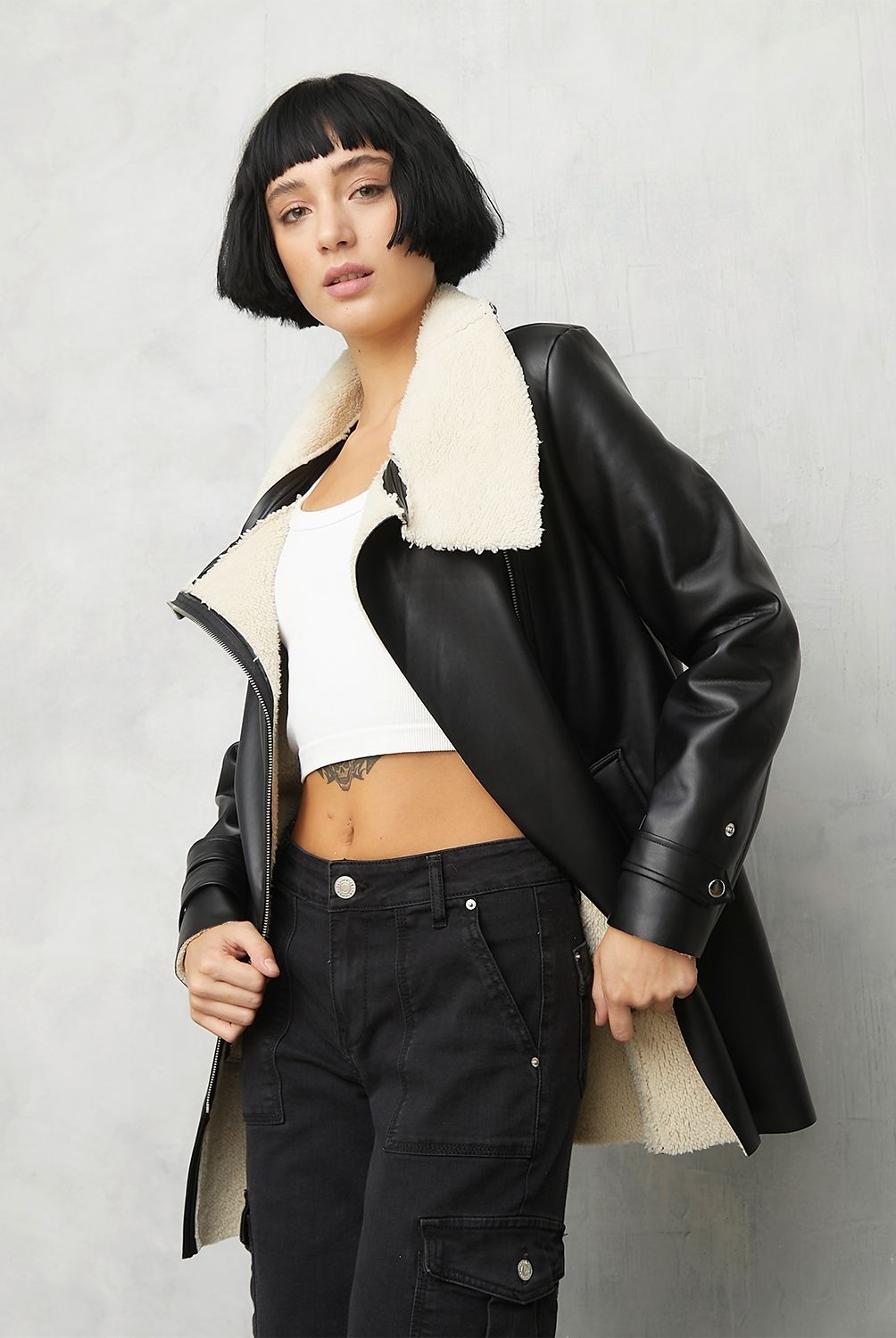 AMERICANINO - Chaquetón Eco Cuero Mujer Americanino