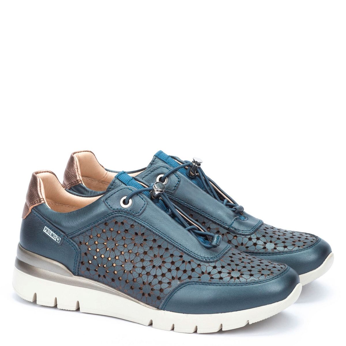 PIKOLINOS - Zapatilla Urbana Mujer Cuero Azul Pikolinos