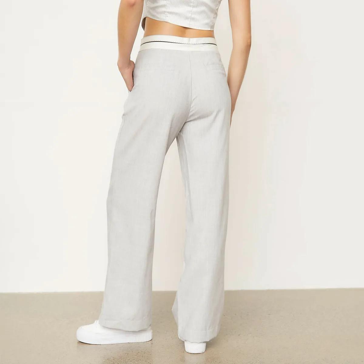 SYBILLA - Pantalón Recto Tiro Medio Mujer Sybilla