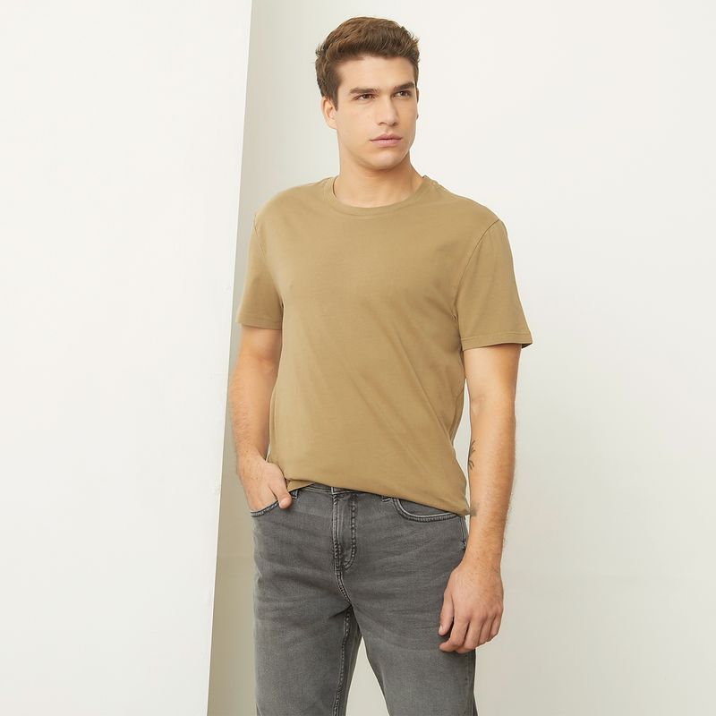 BASEMENT - Polera Manga Corta Cuello Redondo Basement Algodón Hombre