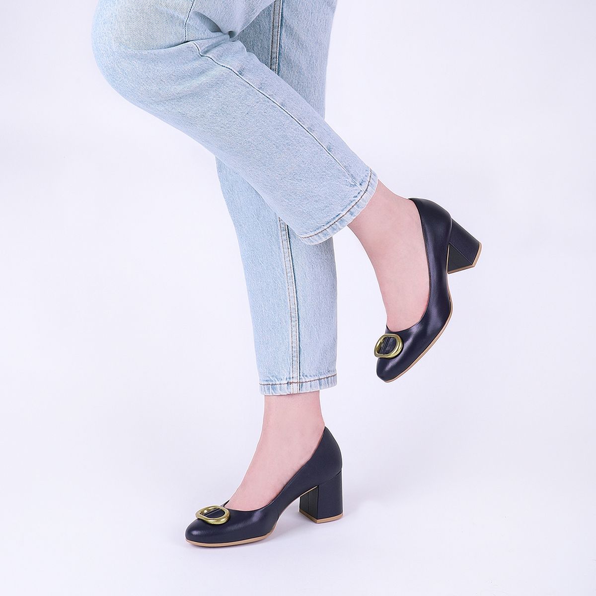 USAFLEX - Ballerina Mujer Cuero Azul Usaflex