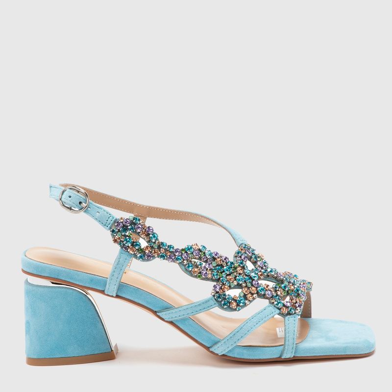 ALMA EN PENA - Sandalia Mujer Cuero Azul Alma En Pena