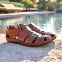 Sandalia Hombre Cuero Café