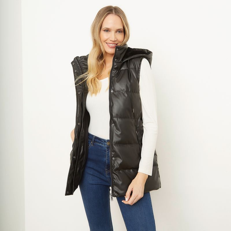 APOLOGY - Parka Sin Mangas Ecocuero Mujer Apology