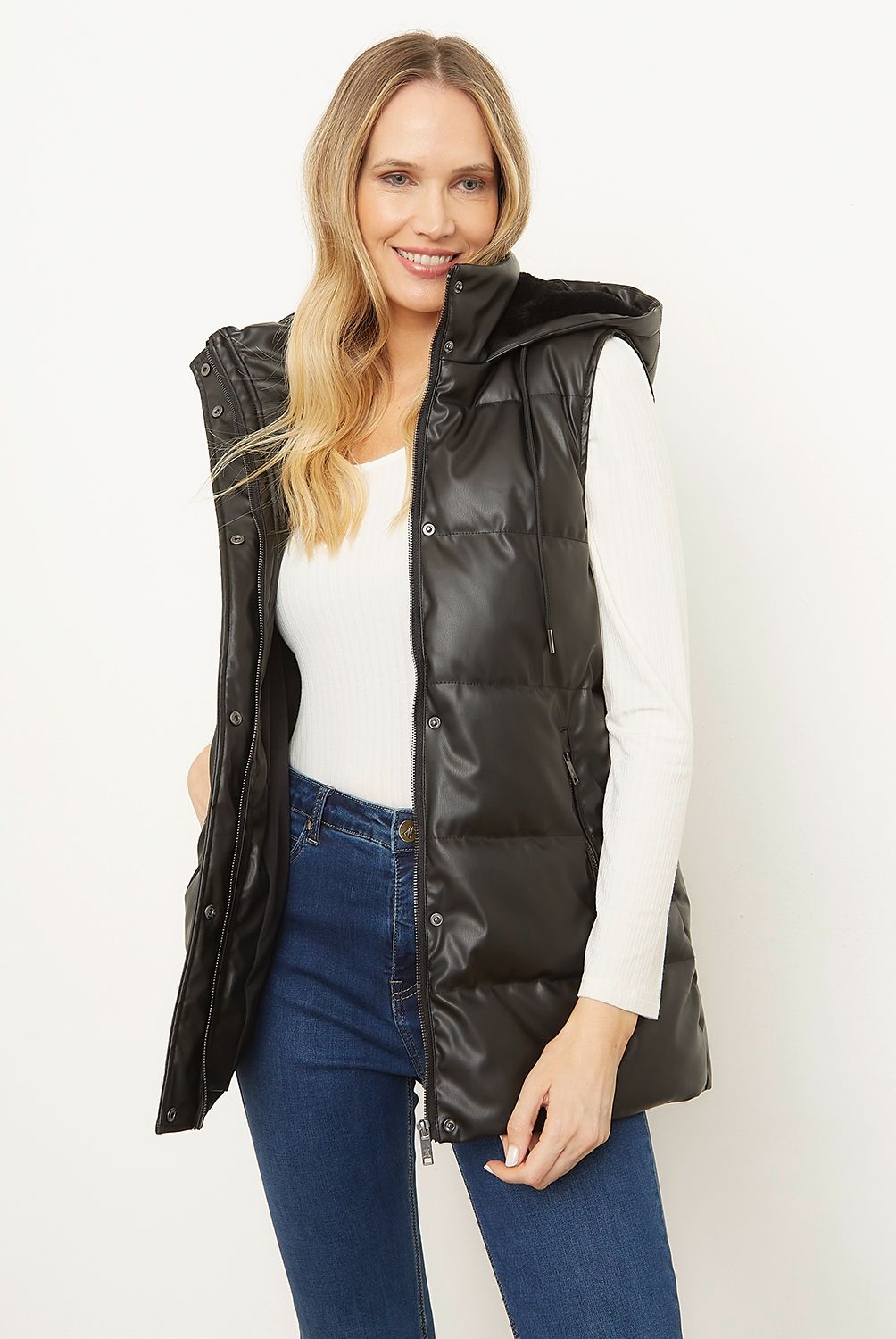 APOLOGY - Parka Sin Mangas Ecocuero Mujer Apology