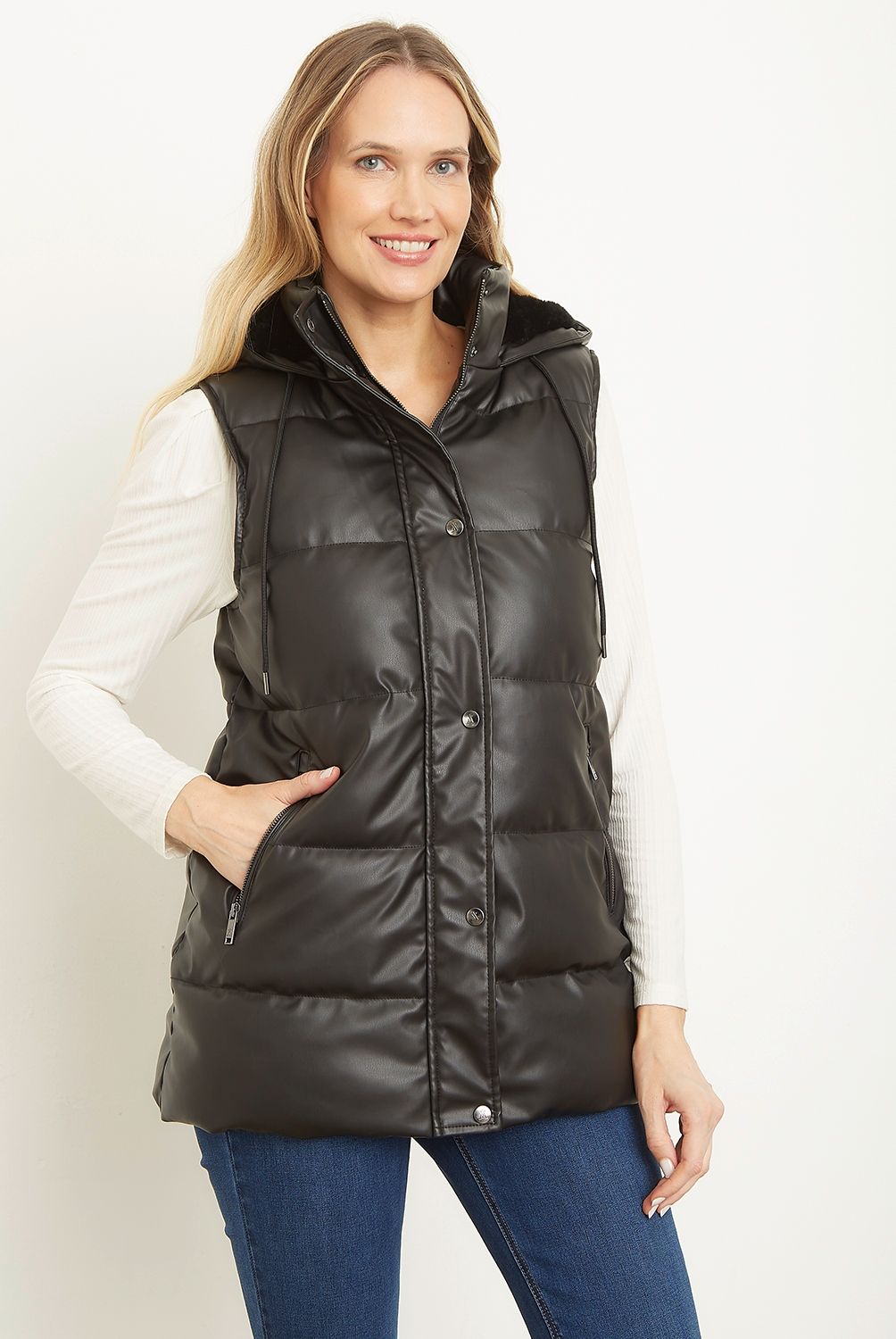 APOLOGY - Parka Sin Mangas Ecocuero Mujer Apology
