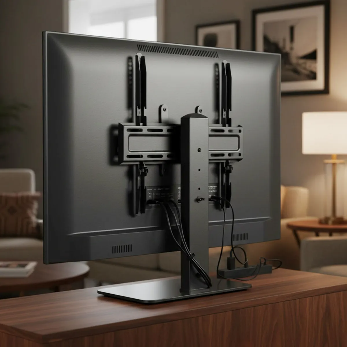 DDESIGN - Soporte de Mesa para TV DS-Mesa32 Negro Acero y Vidrio