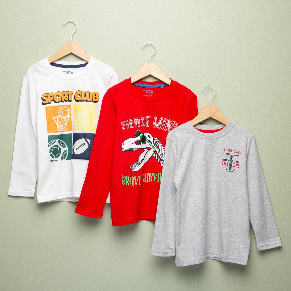 YAMP - Pack 3 Poleras Niño Algodón Yamp