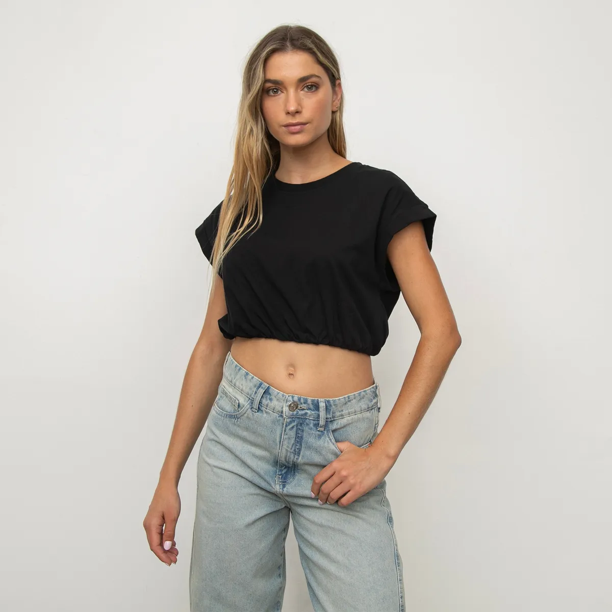 SYBILLA - Polera Manga Corta Algodón Mujer Sybilla