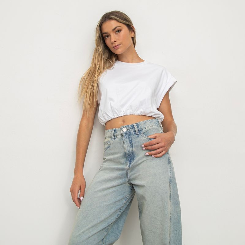 SYBILLA - Polera Manga Corta Algodón Mujer Sybilla