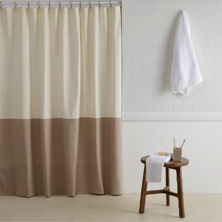 Cortina De Tela 180X180 Cm Beige Algodón
