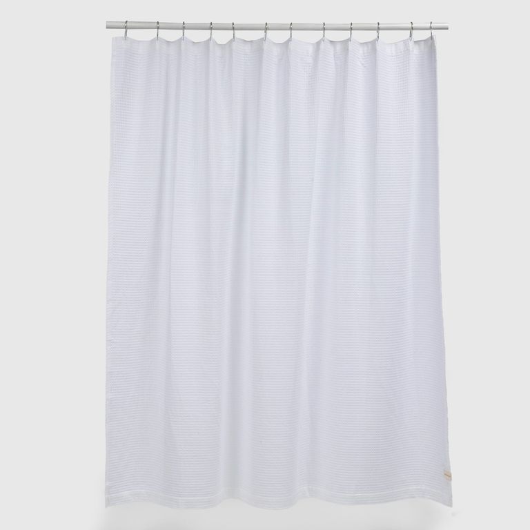 Cortina De Baño Blanca 180X180 Cm Diseño Waffle