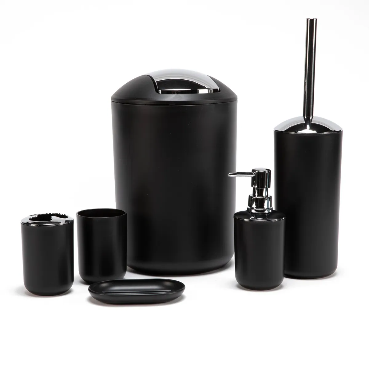MICA - Set de Accesorios para Baño Mica Bin Negro 6 Piezas