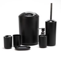 Set de Accesorios para Baño Bin Negro 6 Piezas