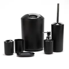 MICA - Set de Accesorios para Baño Bin Negro 6 Piezas