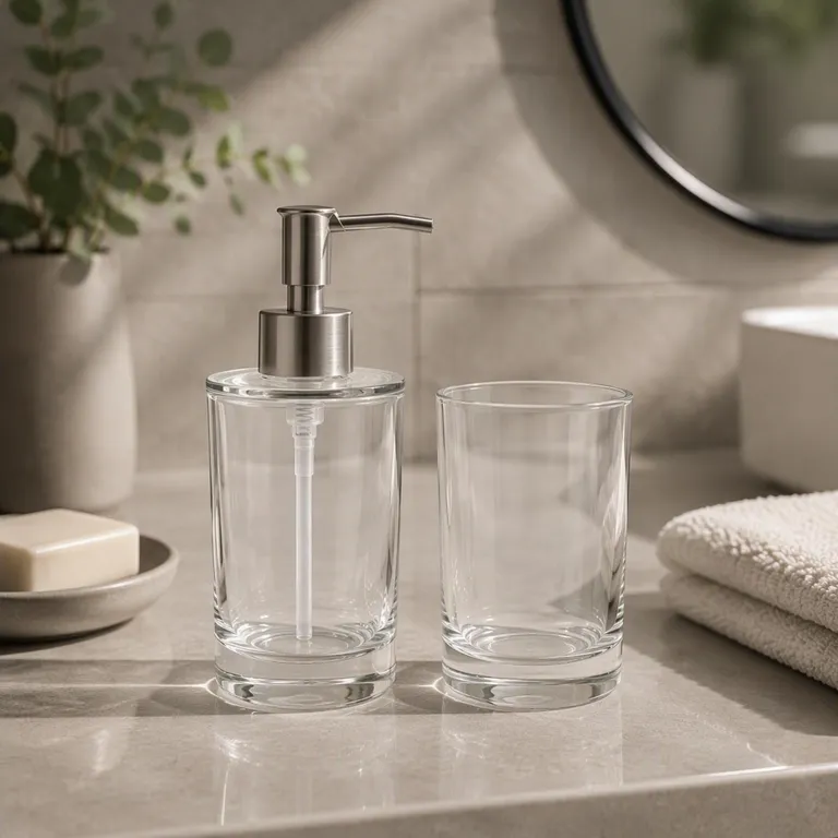 Set Accesorios Baño Basic Dispensador y Vaso