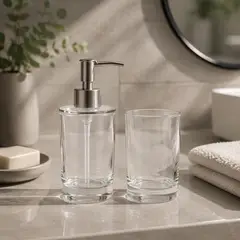 MICA - Set Accesorios Baño Basic Dispensador y Vaso