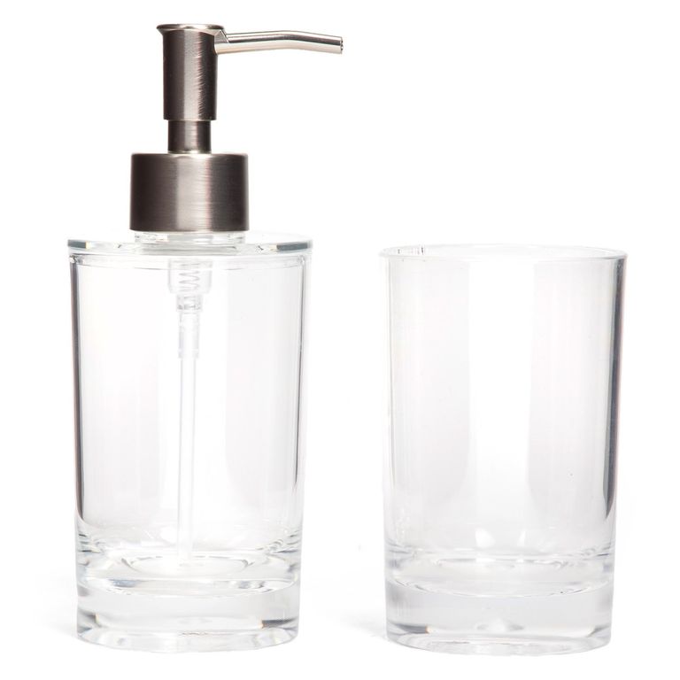 MICA Set Accesorios Baño Basic Dispensador y Vaso