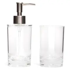 MICA - Set Accesorios Baño Basic Dispensador y Vaso Multicolor
