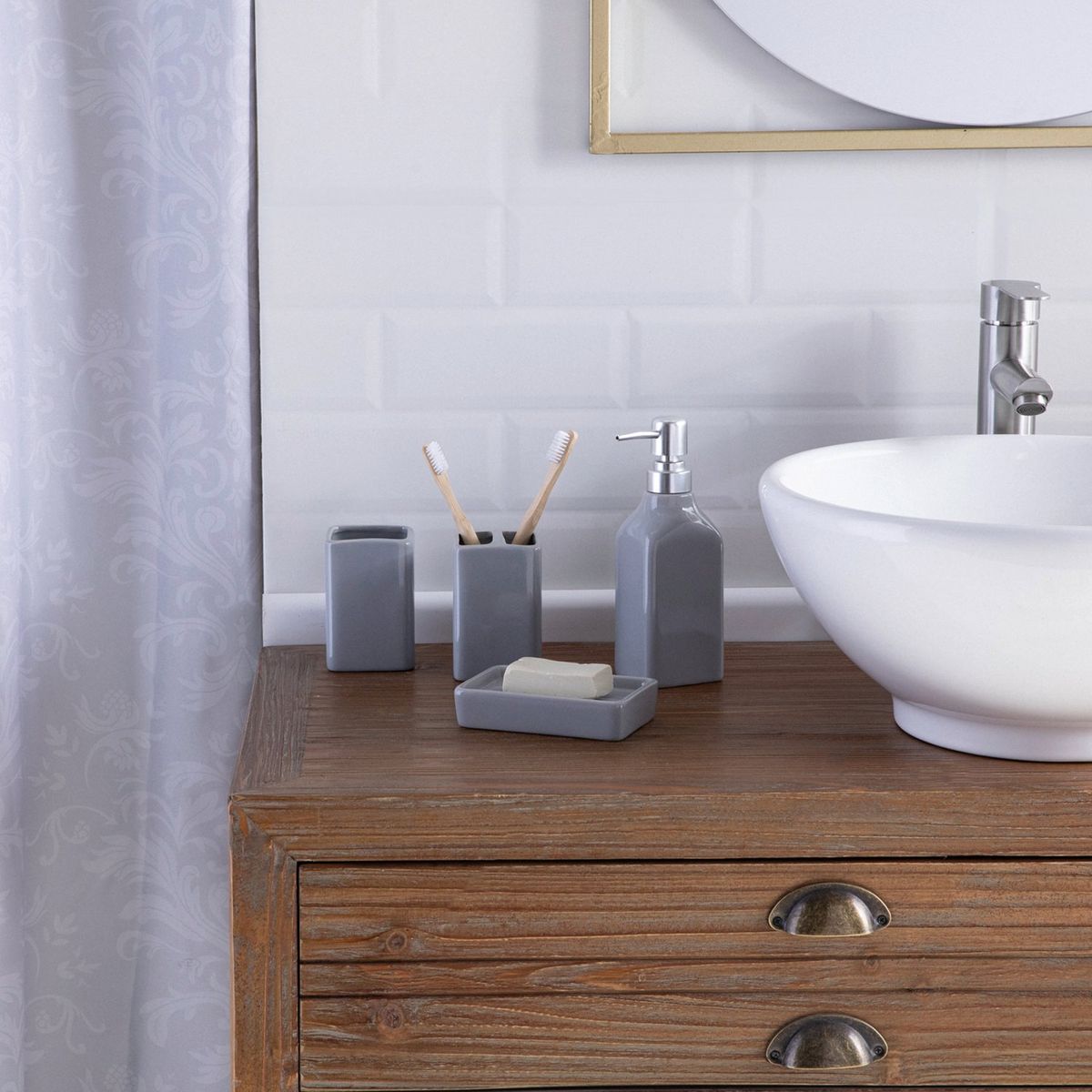 MICA - Set Accesorios Baño Mica Le Bain Gris