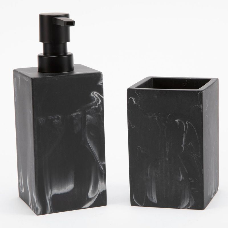 BASEMENT HOME - Set Accesorios de Baño Marble Negro Basement Home