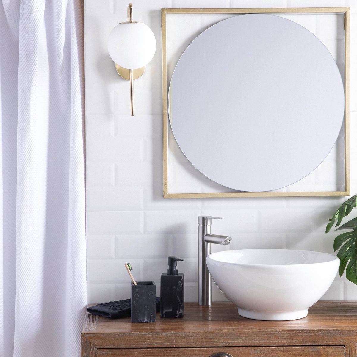 BASEMENT HOME - Set Accesorios de Baño Marble Negro Basement Home