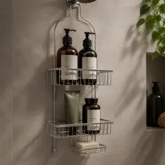 MICA - Organizador De Ducha Plateado Para Baño