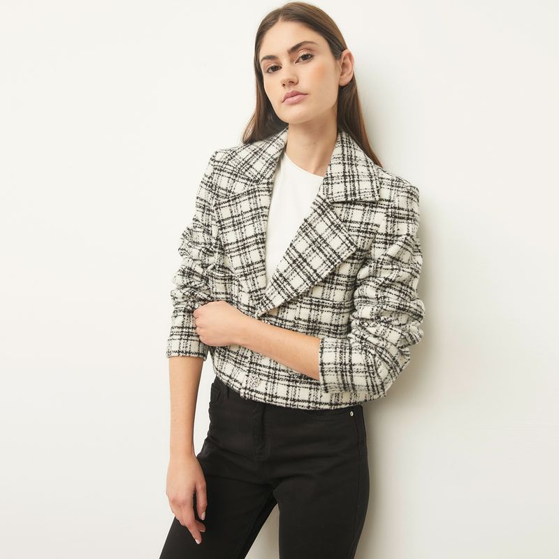 BASEMENT - Chaqueta Paño Cropped Mujer Basement
