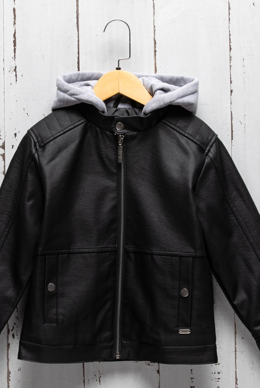 YAMP - Chaqueta Niño Ecocuero Con Capucha Yamp