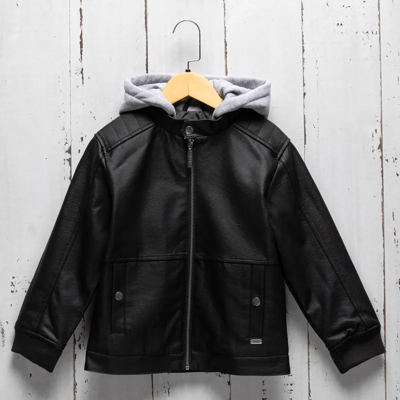 YAMP - Chaqueta Niño Ecocuero Con Capucha Yamp