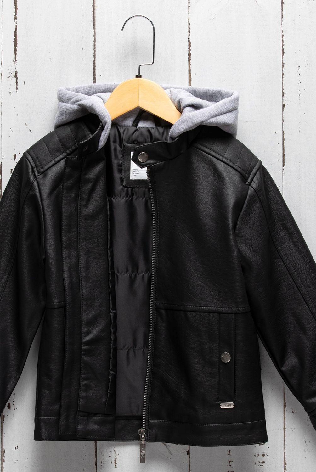 YAMP - Chaqueta Niño Ecocuero Con Capucha Yamp